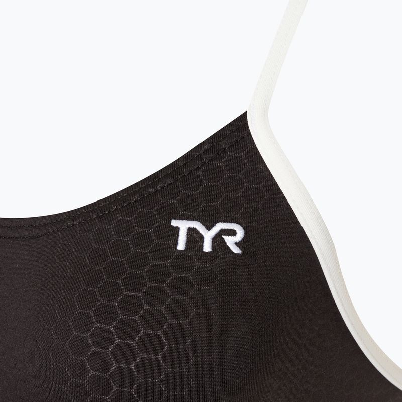 Moteriškas vientisas plaukimo kostiumas TYR Hexa Cutoutfit black/white 3