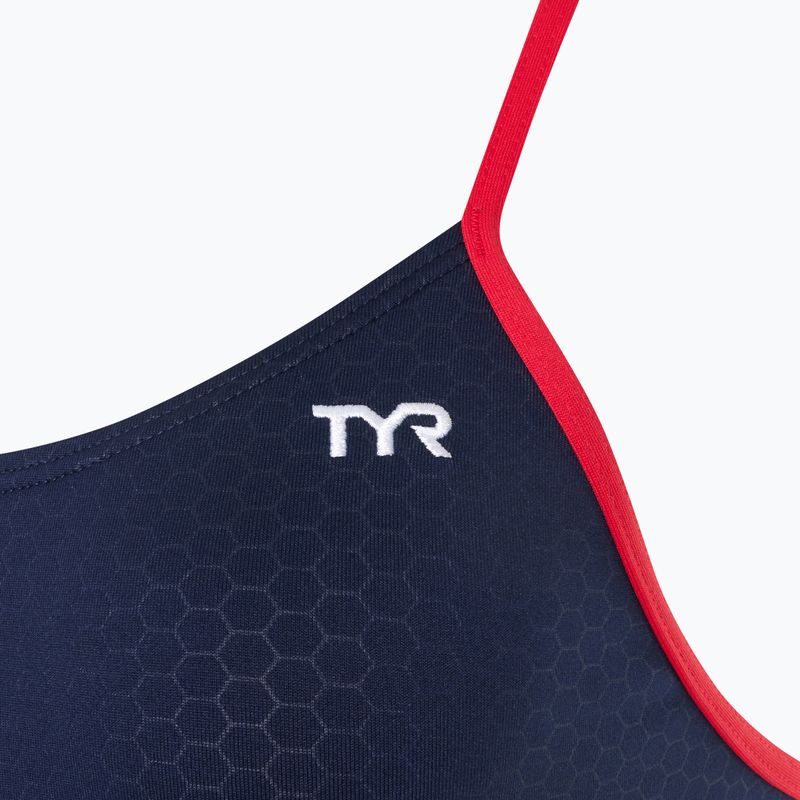 Moteriškas vientisas plaukimo kostiumas TYR Hexa Cutoutfit navy/red 3