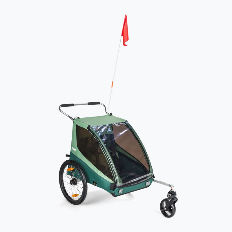 Thule Coaster XT dviračių priekaba+vaikiškas vežimėlis dvivietis žalias 10101820