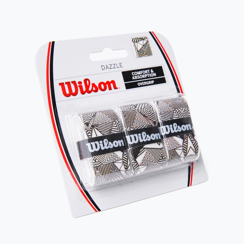 Wilson Dazzle Overgrip teniso raketės apvyniojimai 3 vnt. juodai balti WR8404401