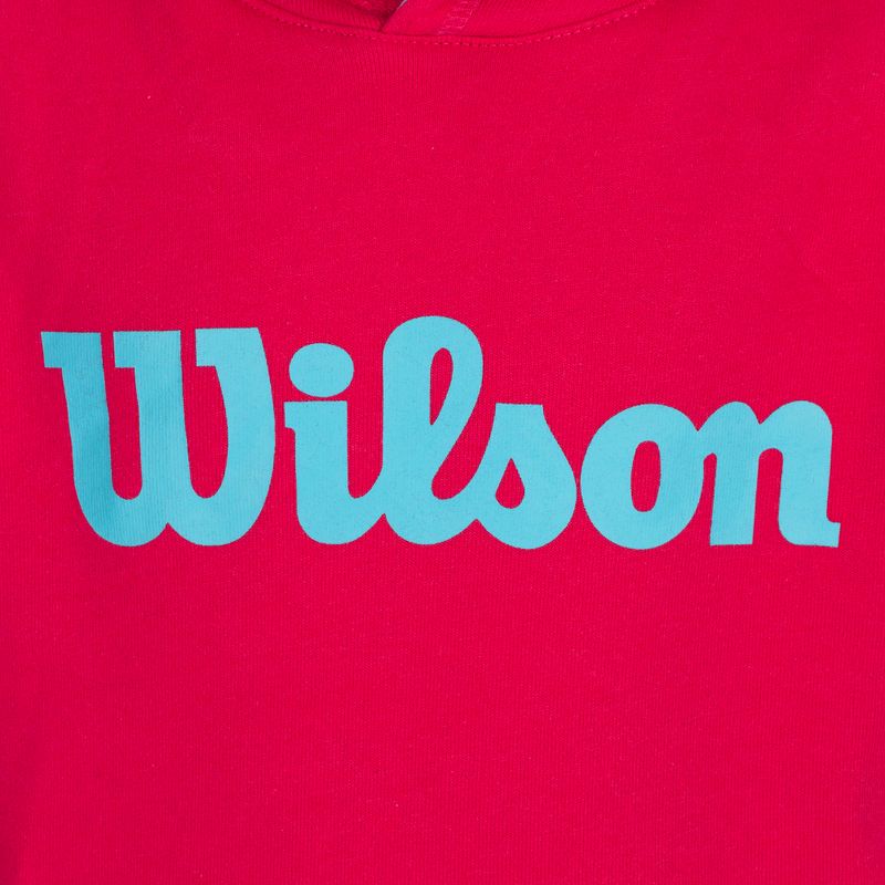 Wilson vaikiški teniso marškinėliai Script Cotton PO Hoody rožinės spalvos WRA769221 3