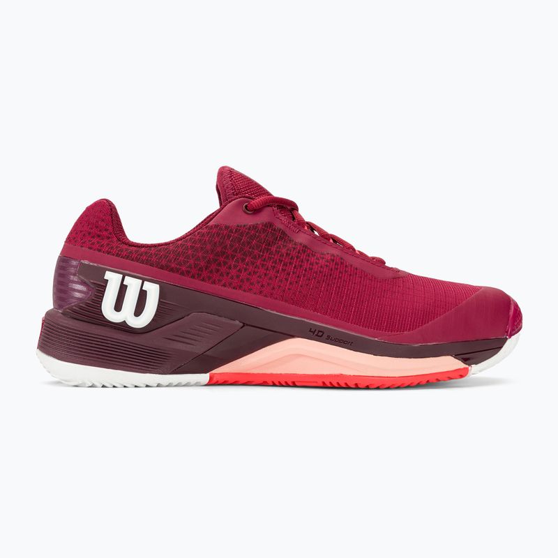 Moteriški teniso bateliai Wilson Rush Pro 4.0 Clay beet red/white/tropical peach 2