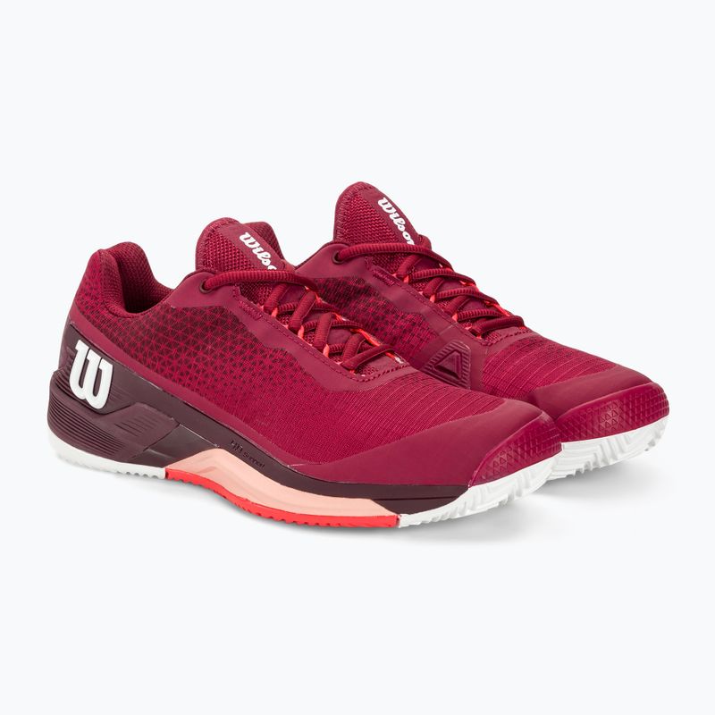 Moteriški teniso bateliai Wilson Rush Pro 4.0 Clay beet red/white/tropical peach 4