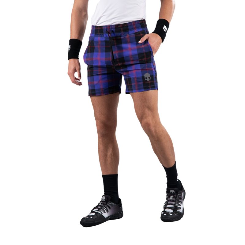 Vyriški teniso šortai HYDROGEN Tartan violetinės ir juodos spalvos T00519E77