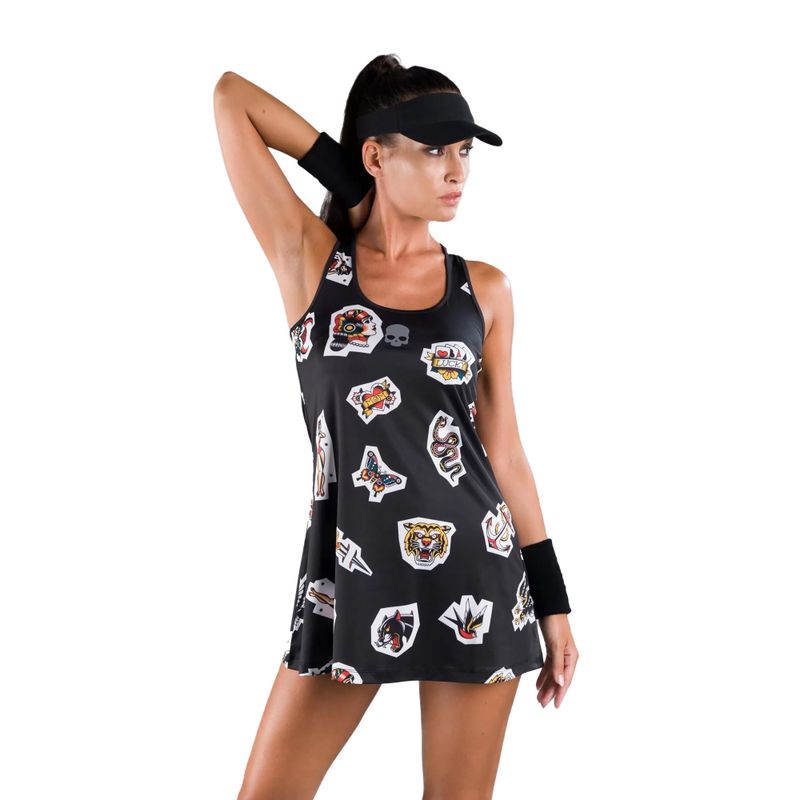 Teniso suknelė HYDROGEN Tattoo Tech black T01522007