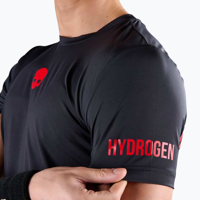Vyriški HYDROGEN Panther Tech Tee juodi/raudoni teniso marškinėliai 4