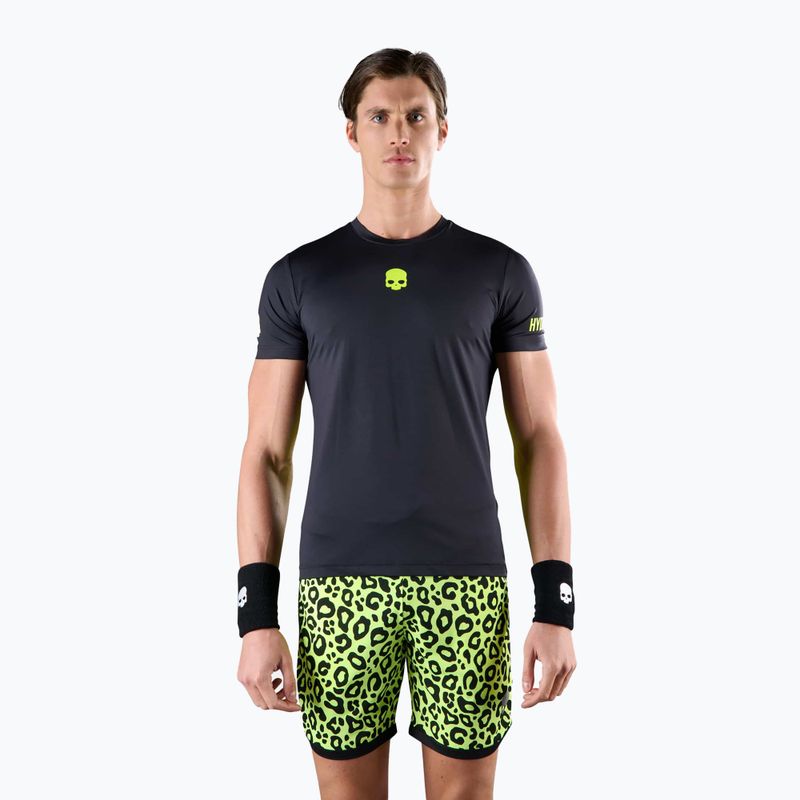 Vyriški HYDROGEN Panther Tech Tee black/yellow Teniso marškinėliai