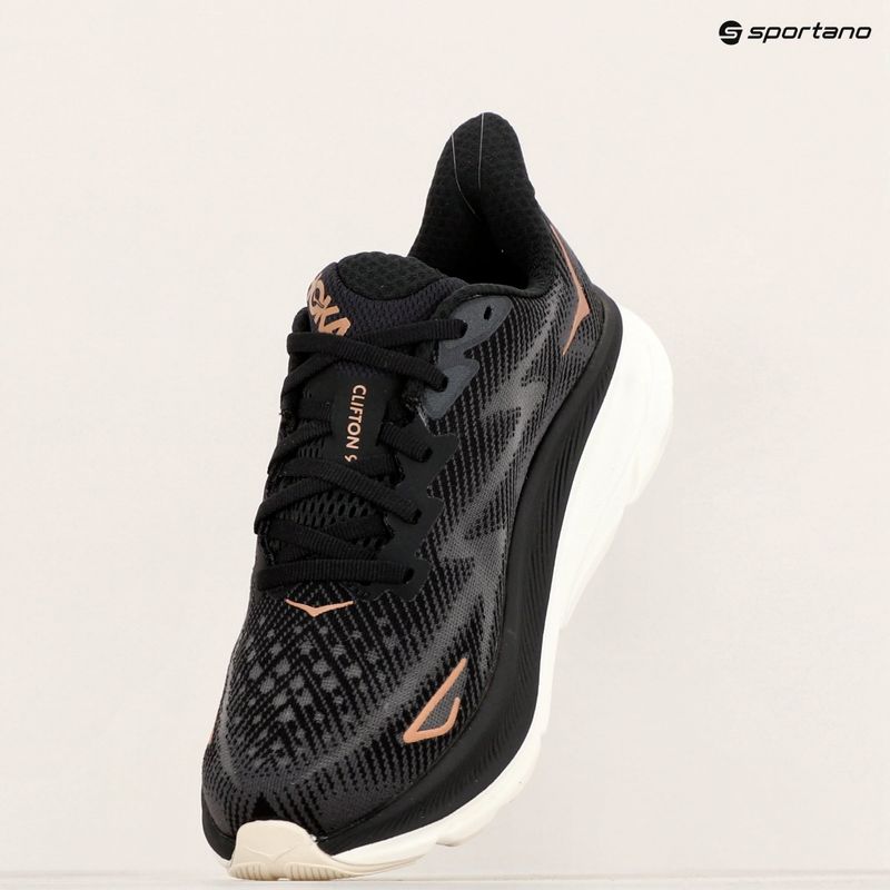 Moteriški bėgimo batai HOKA Clifton 9 black/rose gold 9