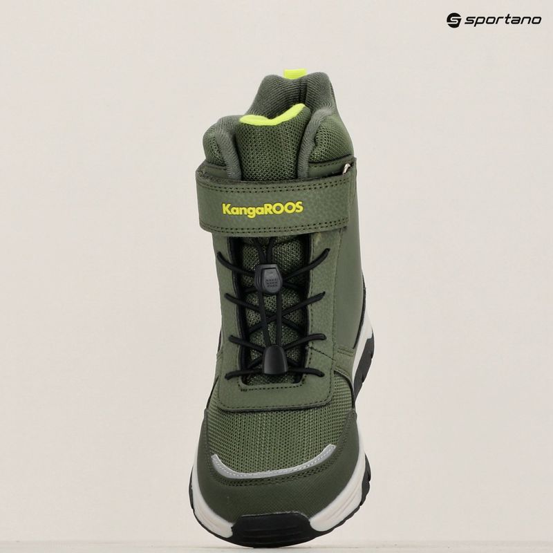 Paauglių sniego batai KangaROOS K-MJ Edison EV RTX SL olive / limetta dino 17