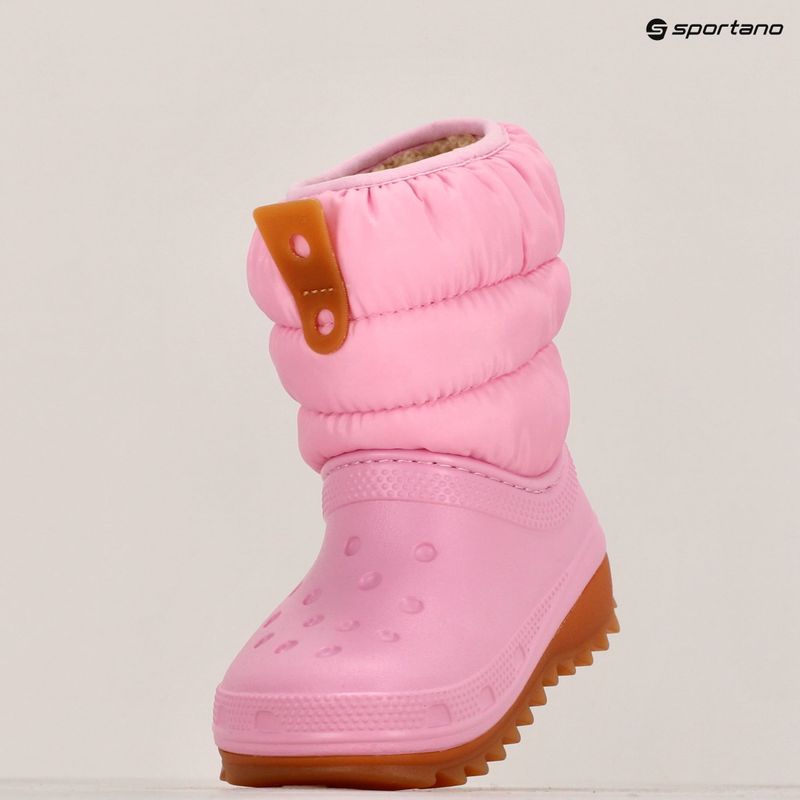 Vaikiški sniego batai Crocs Classic Neo Puff Boot Toddler pink tweed/gum 9