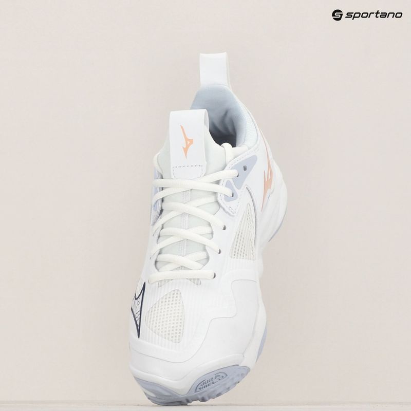 Moteriški tinklinio batai  Mizuno Wave Momentum 3 white/ navy peony/ peach parfait 9