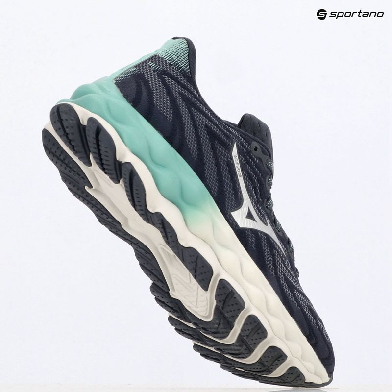 Moteriški bėgimo batai Mizuno Wave Sky 8 india ink/neo silver/dusty jade green 9