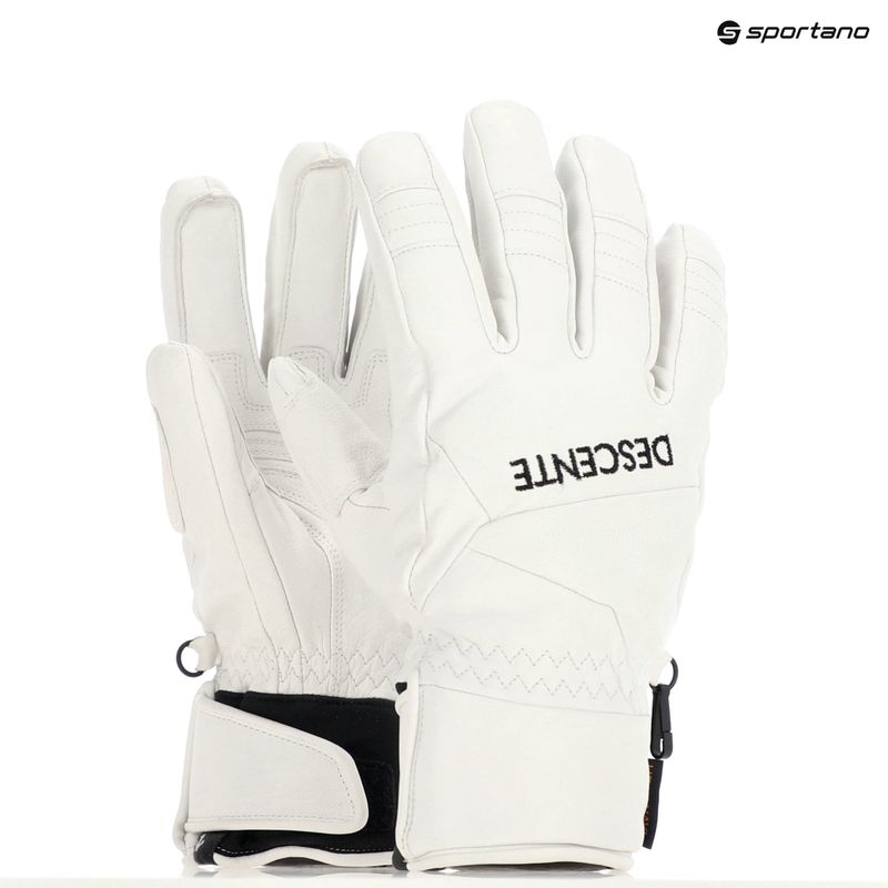 Vyriškos slidinėjimo pirštinės Descente 5 Finger Leather white 7