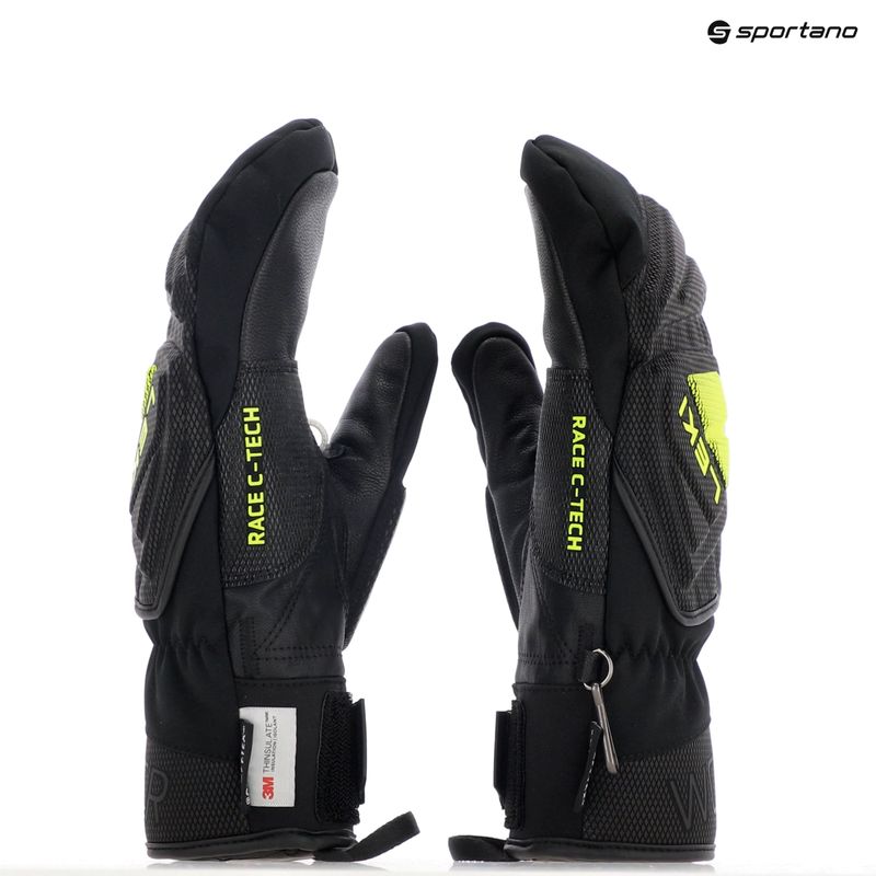 Vyriškos slidinėjimo pirštinės LEKI WCR C-Tech 3D Mitt black/ ice lemon 9