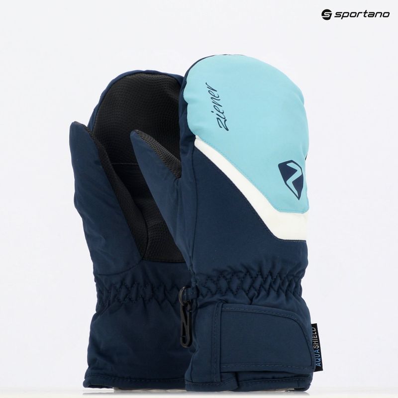 Vaikiškos slidininkų pirštinės ZIENER Loriano Aquashield Mitten dark navy 7