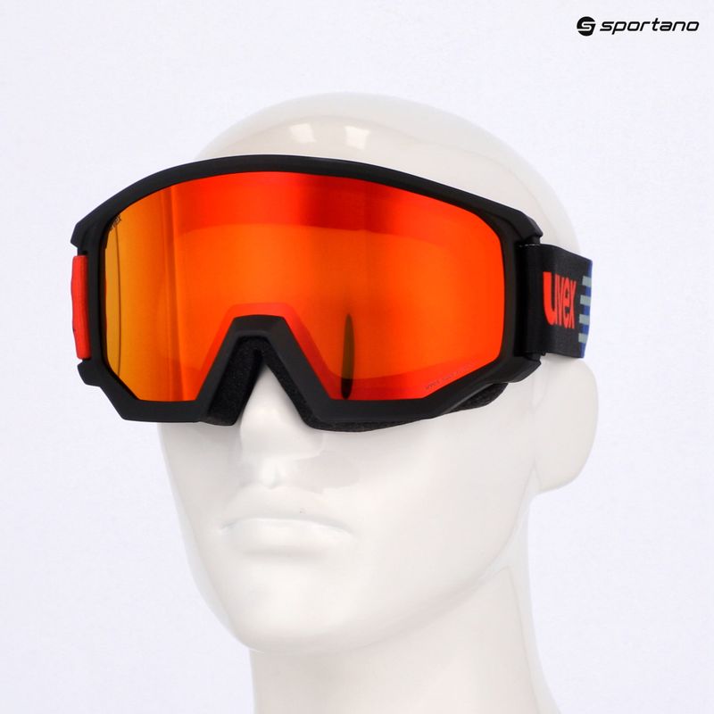 Slidinėjimo akiniai UVEX Athletic FM black matt/mirror red orange clear 7