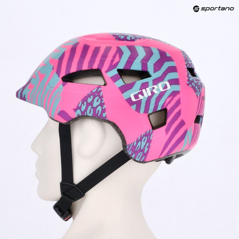 Vaikiškas dviračio šalmas Giro Scamp II Jr matte pink animal 11