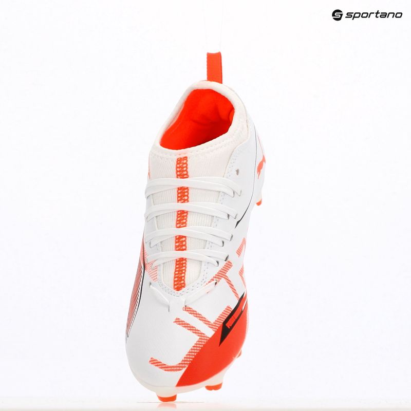Vaikiški futbolo batai PUMA Ultra 5 Match FG/AG Jr puma white/puma black/glowing red 9
