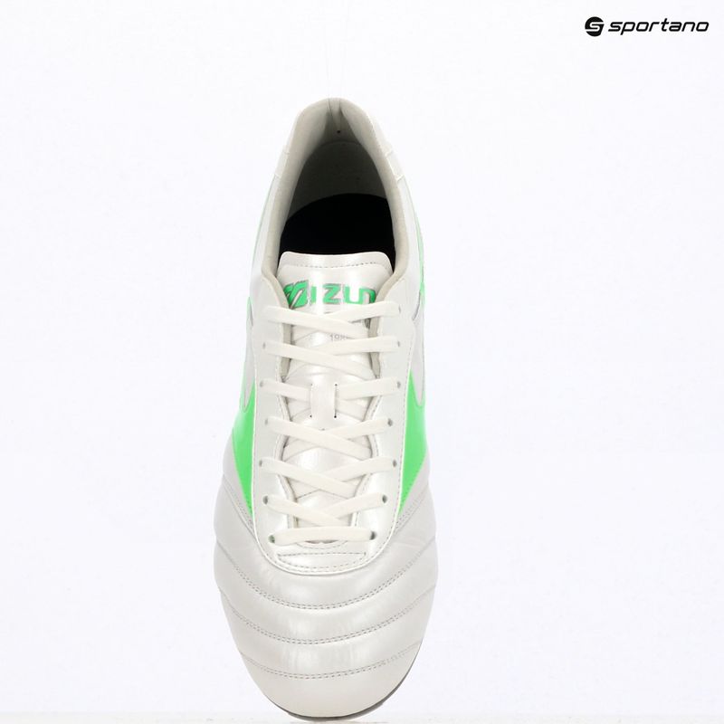 Vyriški futbolo bateliai Mizuno Morelia II Elite Md white/neon green/galaxy silver 10