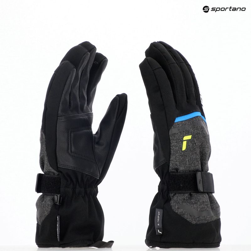 Slidinėjimo pirštinės Reusch Outset R-Tex XT black melange/safety yellow/brilliant blue 12
