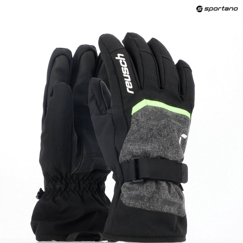 Slidinėjimo pirštinės Reusch Outset R-Tex XT black/black melange/neon green 11