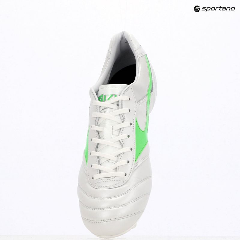 Vyriški futbolo bateliai Mizuno Morelia II Japan Md white/neon green/galaxy silver 9