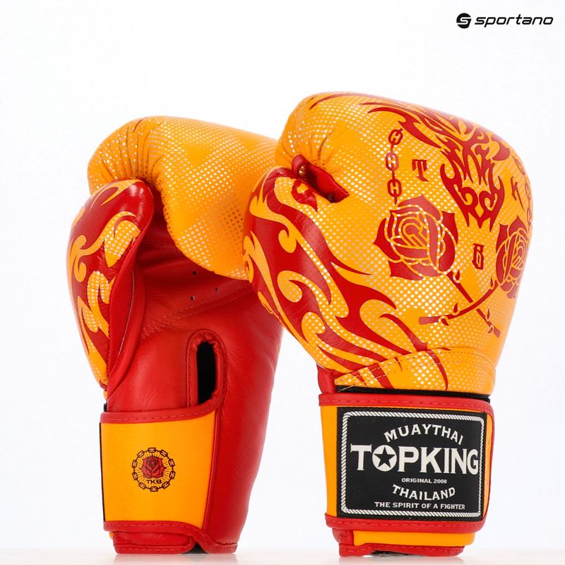 Bokso pirštinės Top King Boxing Dragon yellow 7