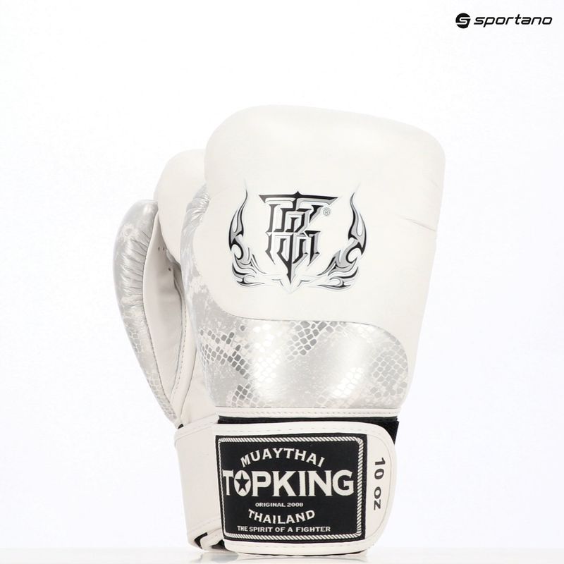 Bokso pirštinės Top King Muay Thai Power Snake white/silver 7