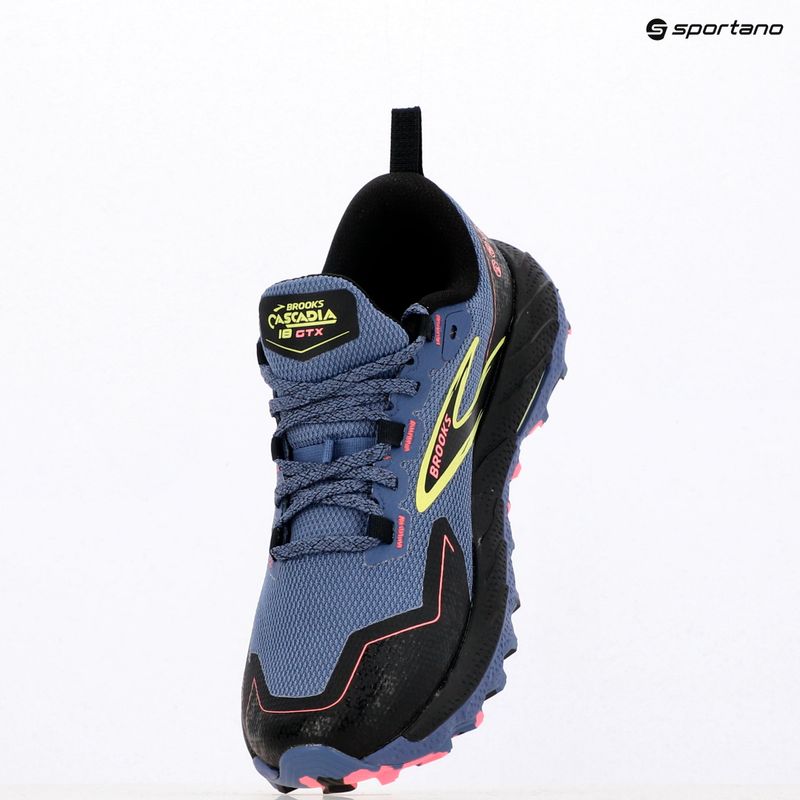 Moteriški bėgimo batai Brooks Cascadia 18 GTX grey blue/black/pink 9