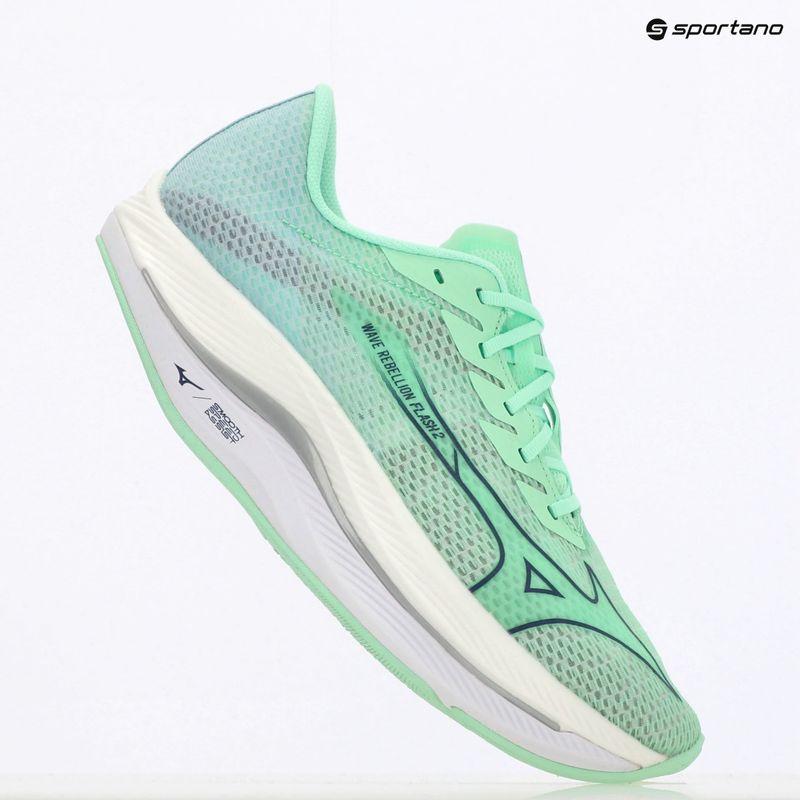 Vyriški bėgimo batai Mizuno Wave Rebellion Flash 2 neo mint/vintage indigo/hint of mint 9