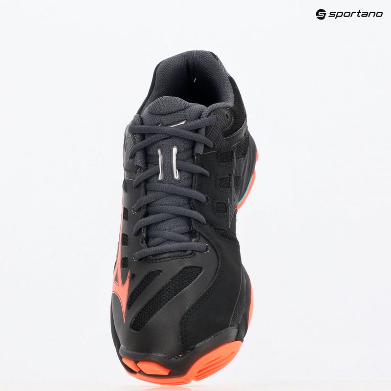Tinklinio bateliai Mizuno Wave Voltage 2 black/neon flame/peacock blue 9