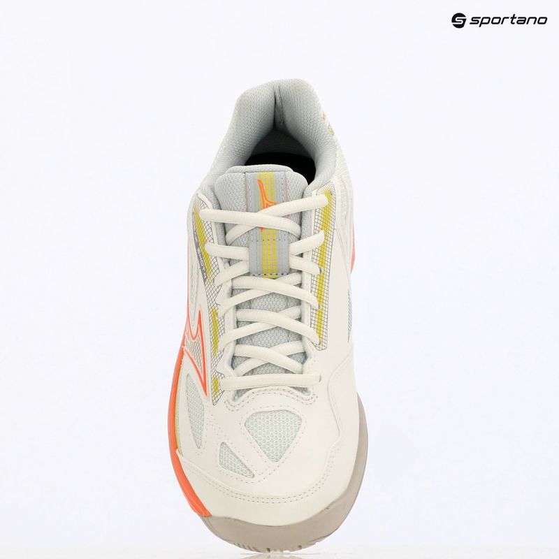 Moteriški teniso batai Mizuno Break Shot 4 AC snow white/ neon flame/ ghost gray 9