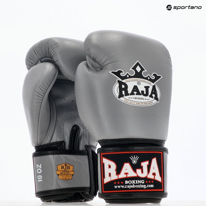 Bokso pirštinės RAJA BOXING Single Standard Genuine Leather grey 8