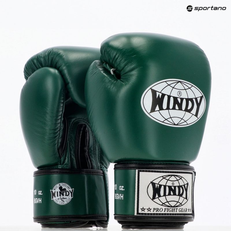 Bokso pirštinės WINDY Classic Genuine Leather green 8