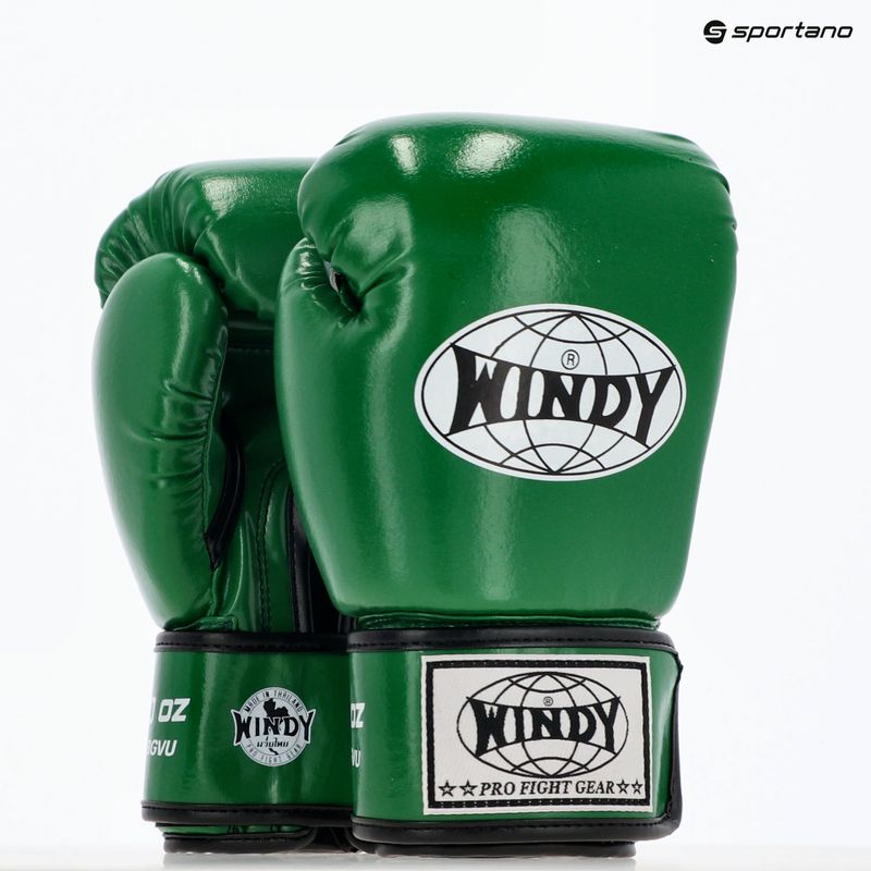 Bokso pirštinės WINDY Classic Synthetic Leather green 8