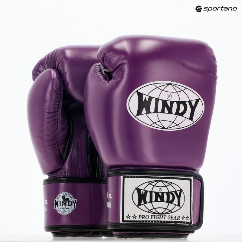 Bokso pirštinės WINDY Classic Genuine Leather purple 7