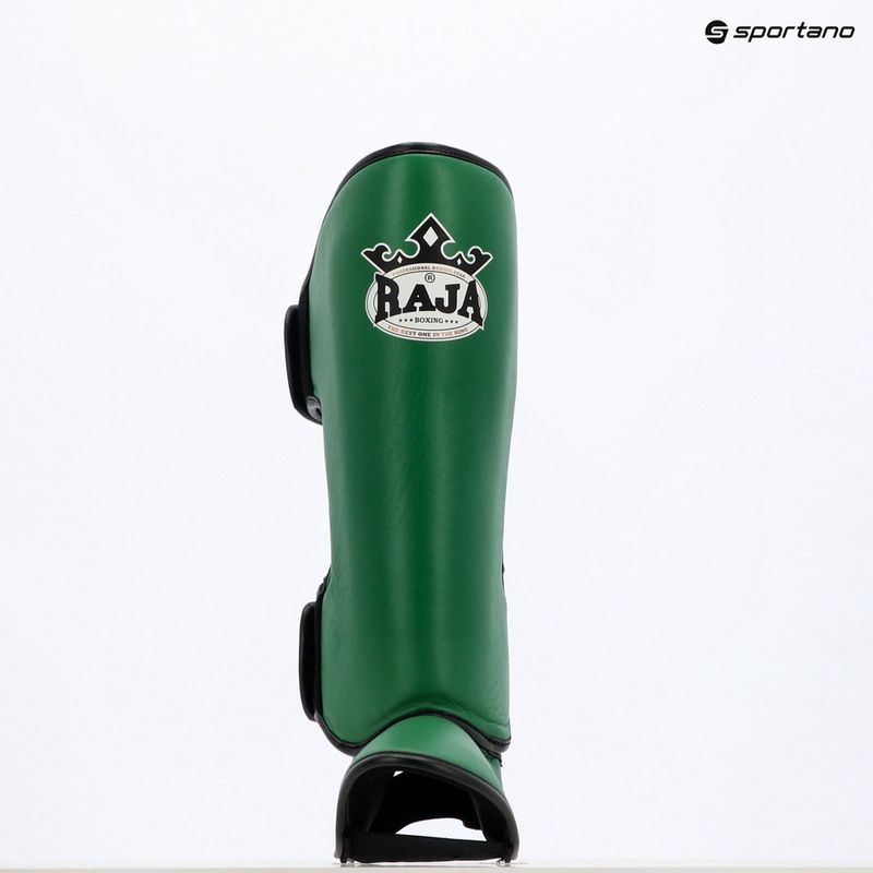 Blauzdų ir pėdų apsaugos RAJA BOXING Lightweight Shin Guards Genuine Leather dark green 8