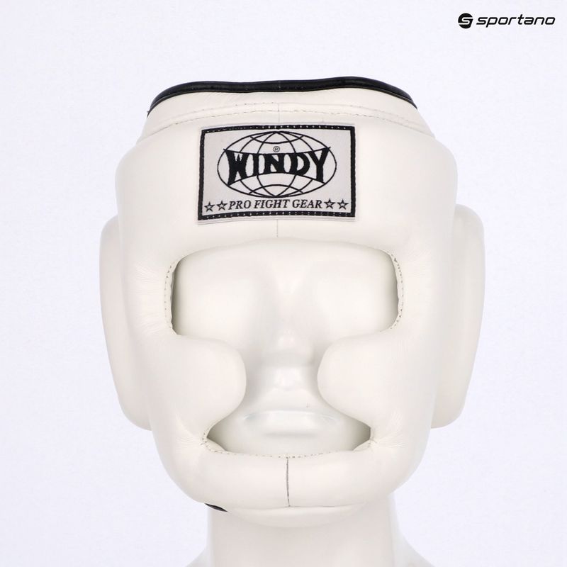 Bokso šalmas WINDY Genuine Leather white 6