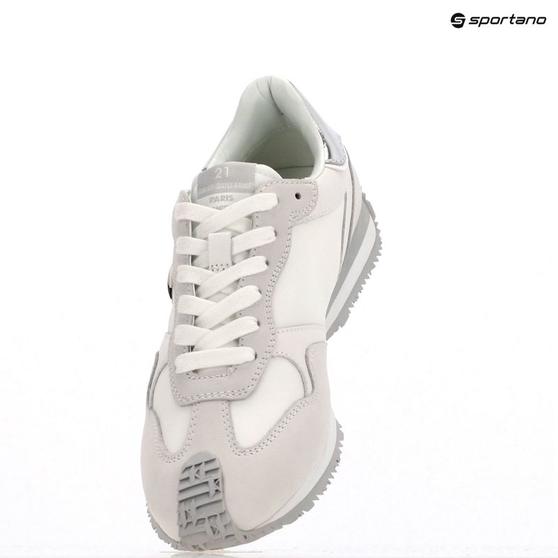 Moteriški batai KARL LAGERFELD Velocette Embro Nft white leather/textile w/silver 9