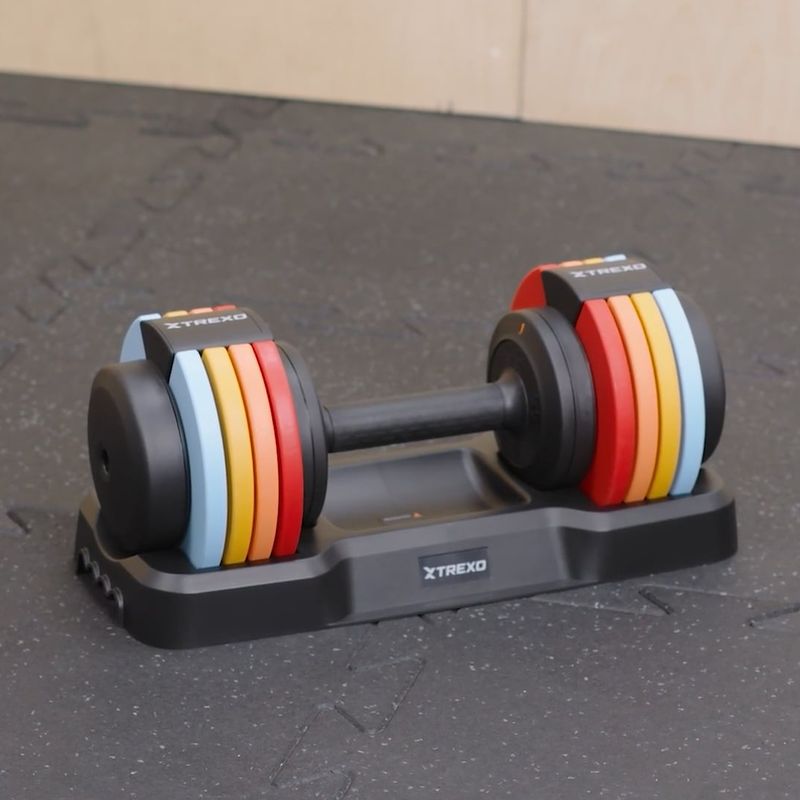 Reguliuojamas hantelis TREXO 25 kg multicolor 12