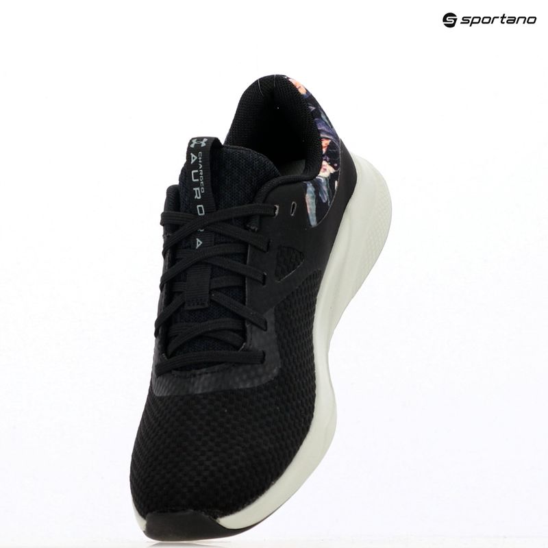 Moteriški treniruočių batai Under Armour Charged Aurora 2+ black/hydro green/metallic warm silver 15