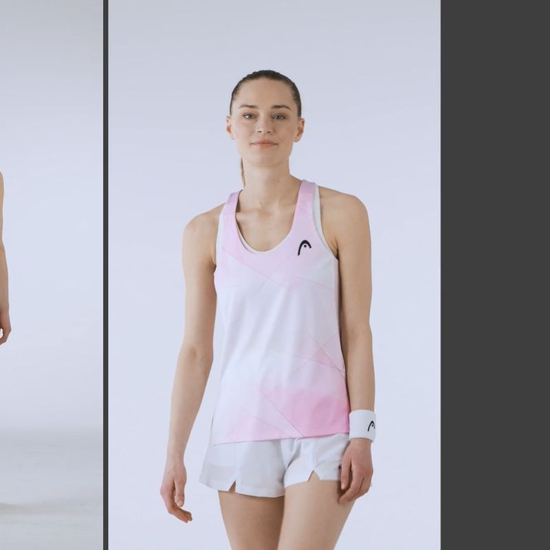 Moteriškas teniso tank topas HEAD Spirit Tank Top print vision w/alight lilac 5