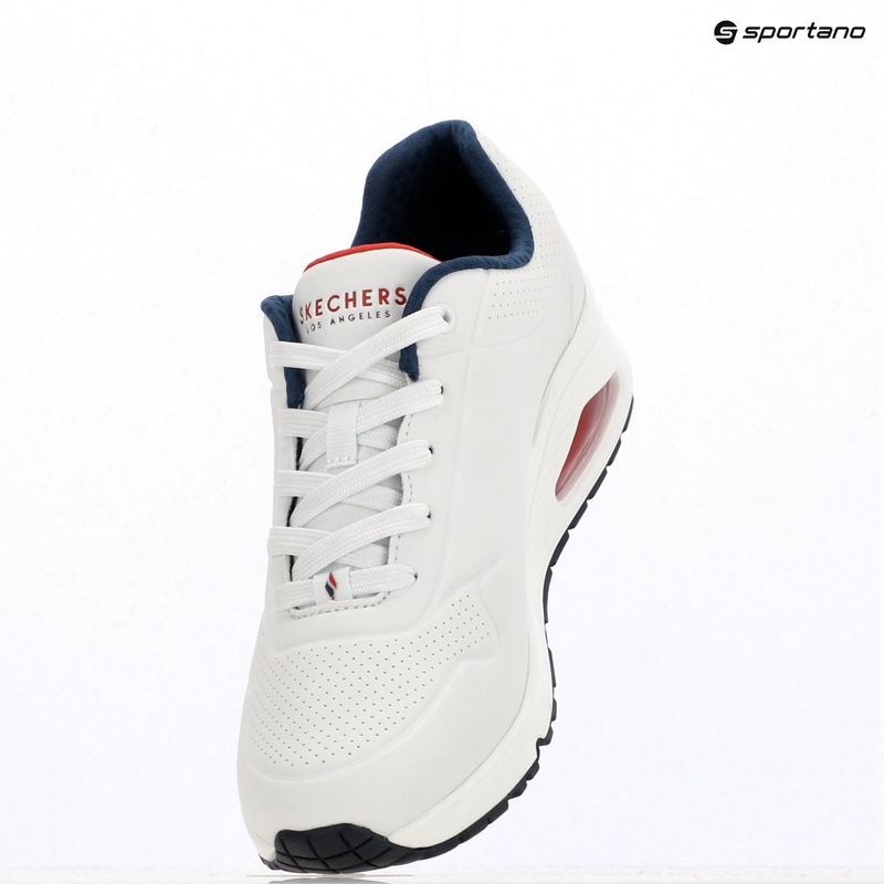 Moteriški batai SKECHERS Uno Stand On Air white durabuck/navy/red trim/mesh 15
