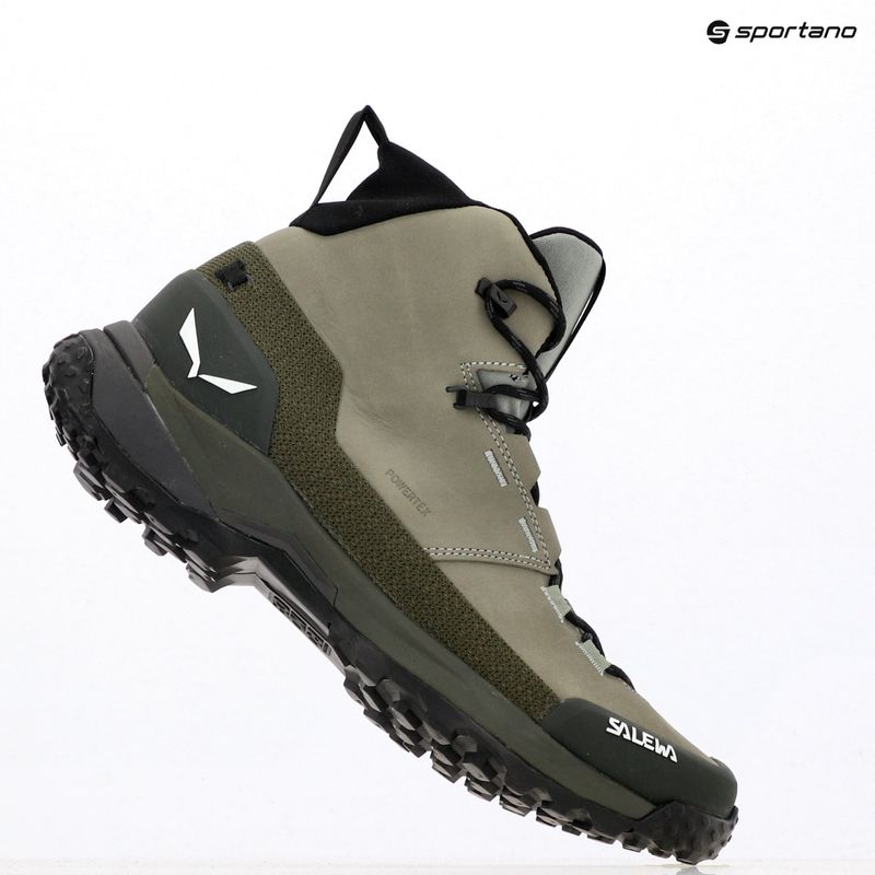 Vyriški žygio batai Salewa Puez Leather Mid Ptx shadow / dark olive 9