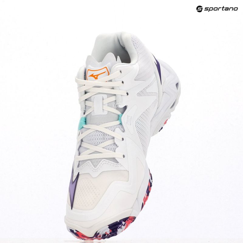 Moteriški tinklinio batai Mizuno Wave Lightning Z8 Mid balti/violetiniai indigo/camelliaros 9