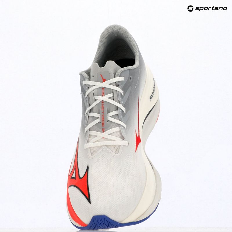 Vyriški bėgimo batai Mizuno Wave Rebellion Flash 3 white/fiery coral 2/iris bloom 10