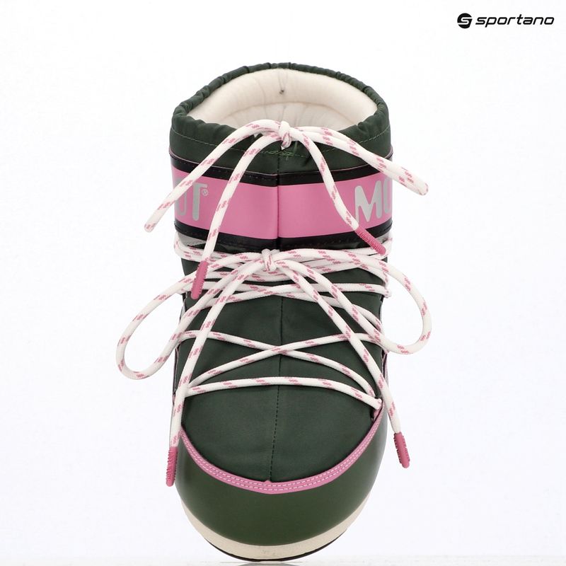 Moteriški sniego batai Moon Boot Icon Low Space Racing forest green/silver/pink 10