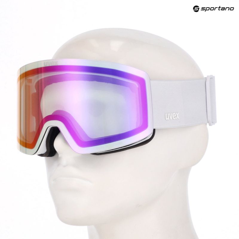 Slidinėjimo akiniai UVEX Provoqe V white matt/vario pink mirror 6