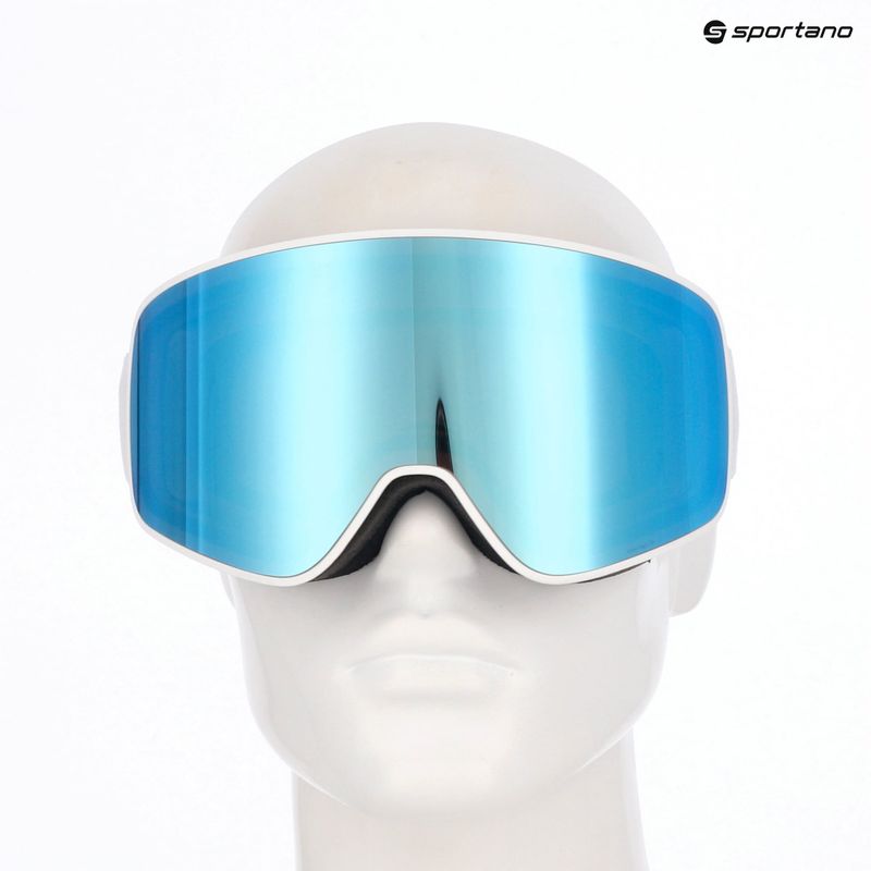 Slidinėjimo akiniai Red Bull SPECT Rush white/ice blue snow/smoke with blue mirror 5