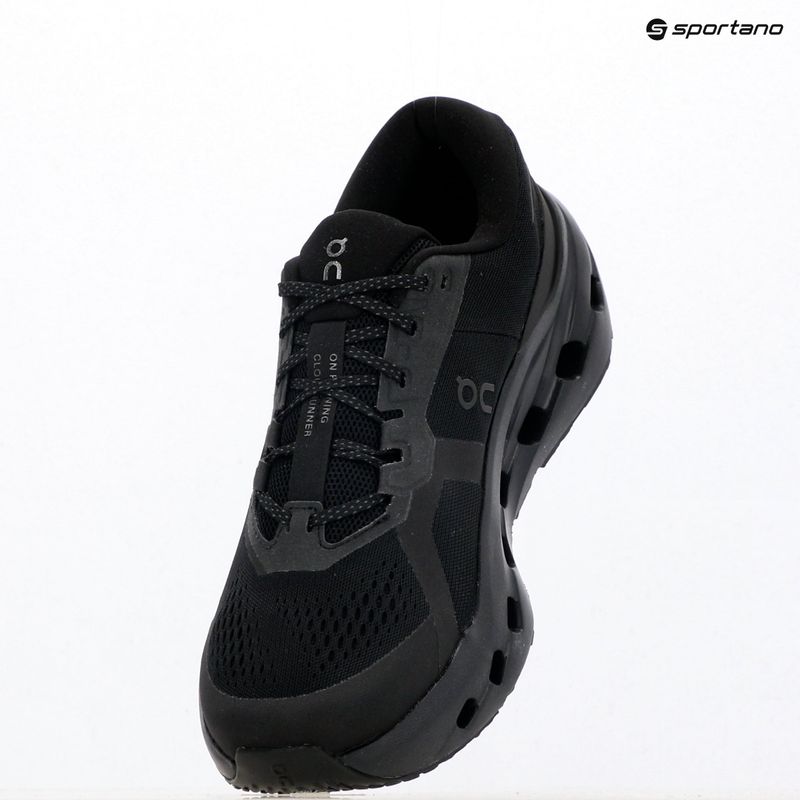 Vyriški bėgimo bateliai On Cloudrunner 3 Wide juoda/juoda 9